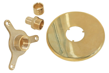 Applique laiton brut à glissement pour robinet d'arrosage